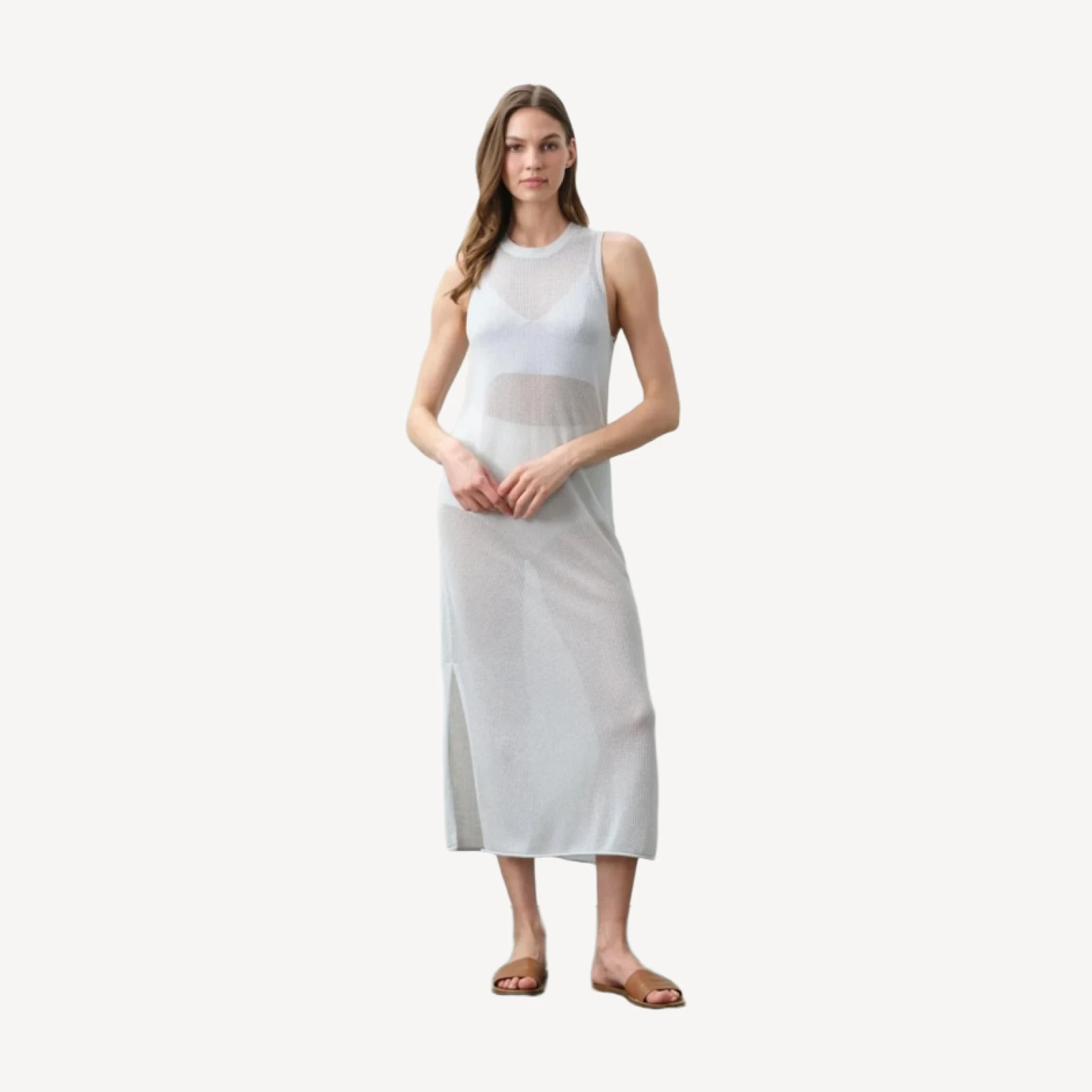 THEA COTTON CASHMERE MIDI DRESS - CLOUD