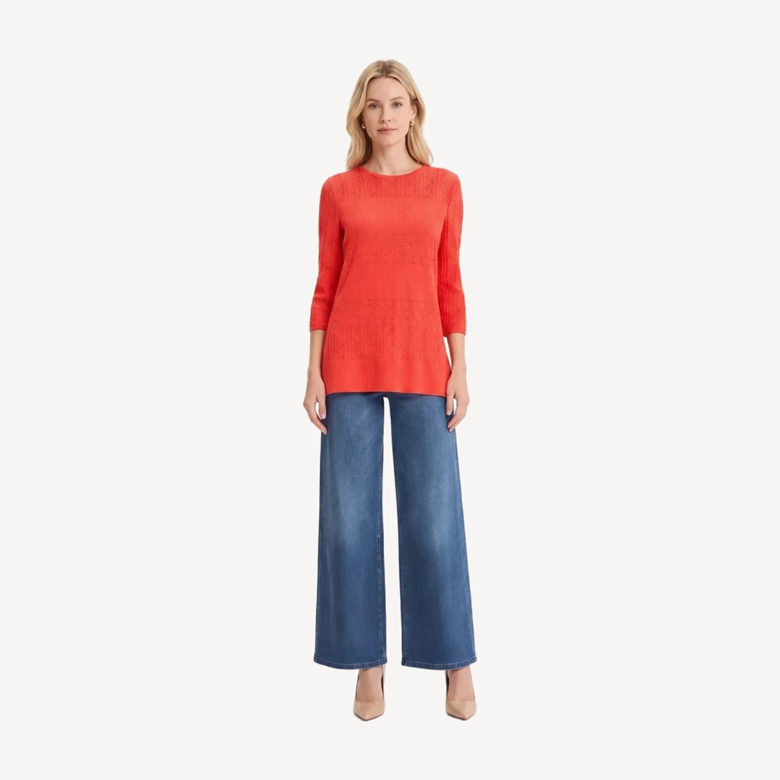 Classic Lined Pointelle Soft Knit Tunic
