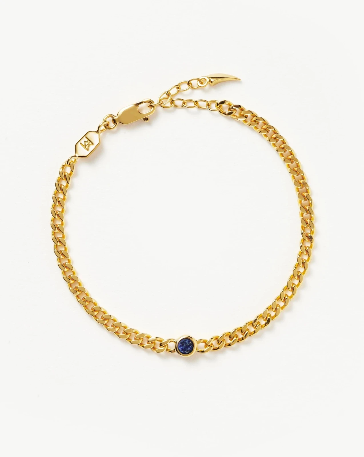 September Birthstone Chain Bracelet | 18ct Gold Plated Vermeil/Lapis