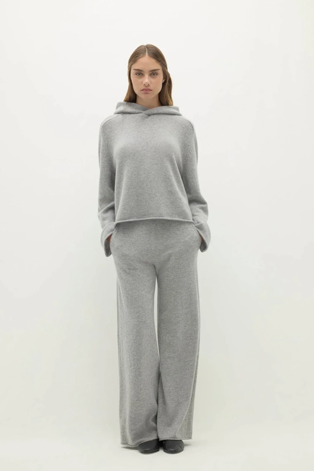 MAI CASHMERE HOODIE - SHADOW HEATHER