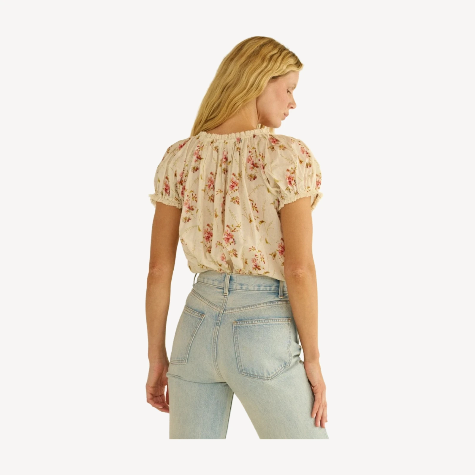 FREDERICA TOP -- BLANC PRAIRIE ROSE