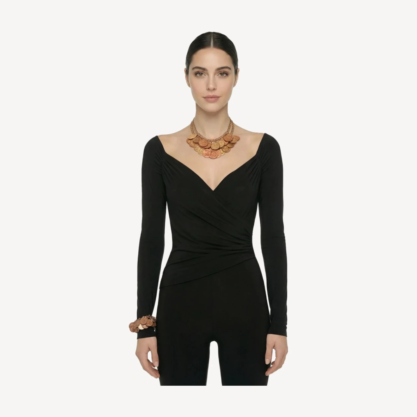 COIN LAYERED NECKLACE AND BRACELET SET