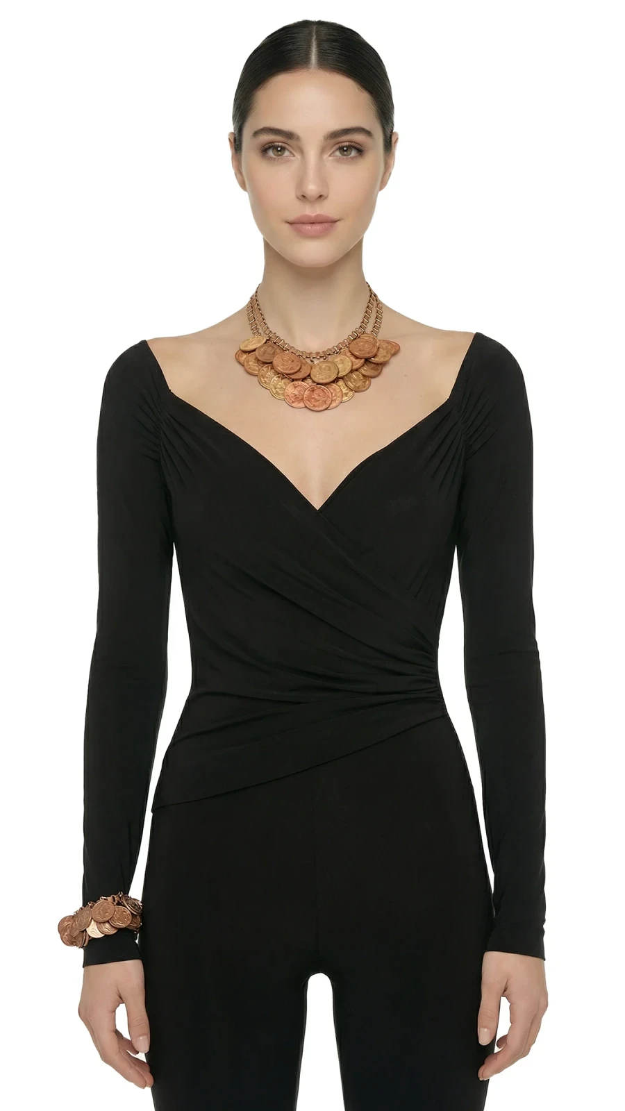 COIN LAYERED NECKLACE AND BRACELET SET