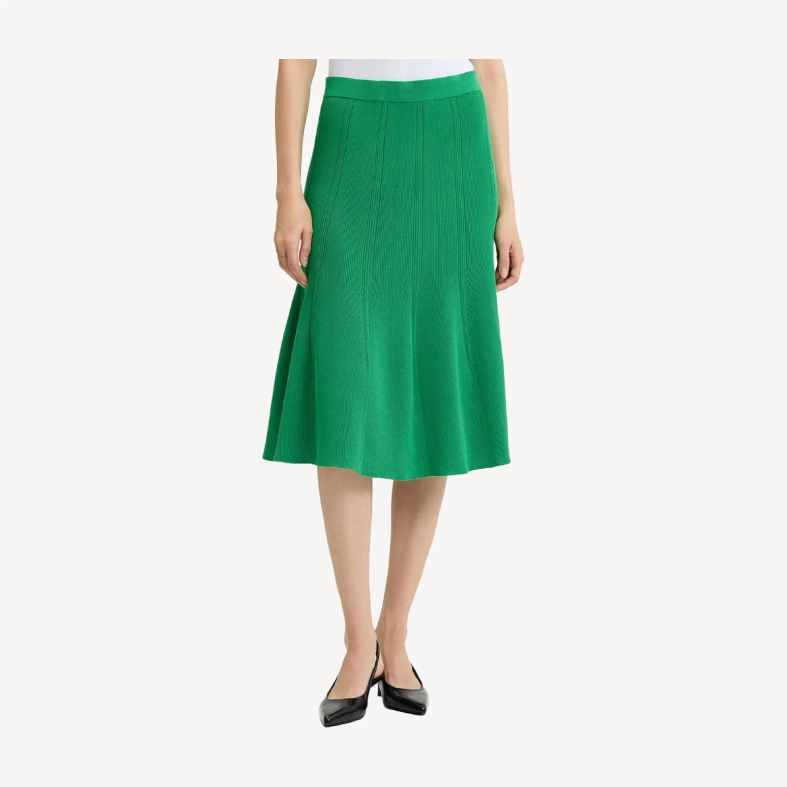 Flared Tonal Soft Knit Skirt