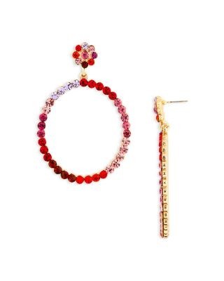 Aqua Multicolor Hoop Drop Earrings - Exclusive
