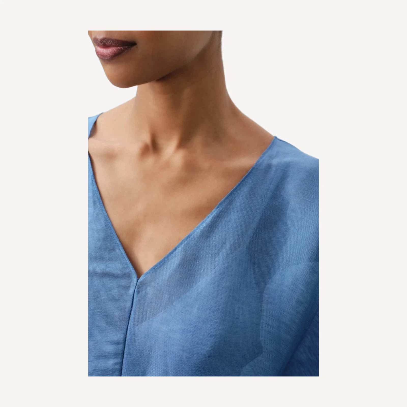 BERENICE LINEN SILK KAFTAN - MEDITERRANEAN BLUE