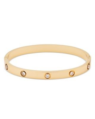 Aqua Crystal Bangle Bracelet in 16K Yellow Gold Plated - Exclusive