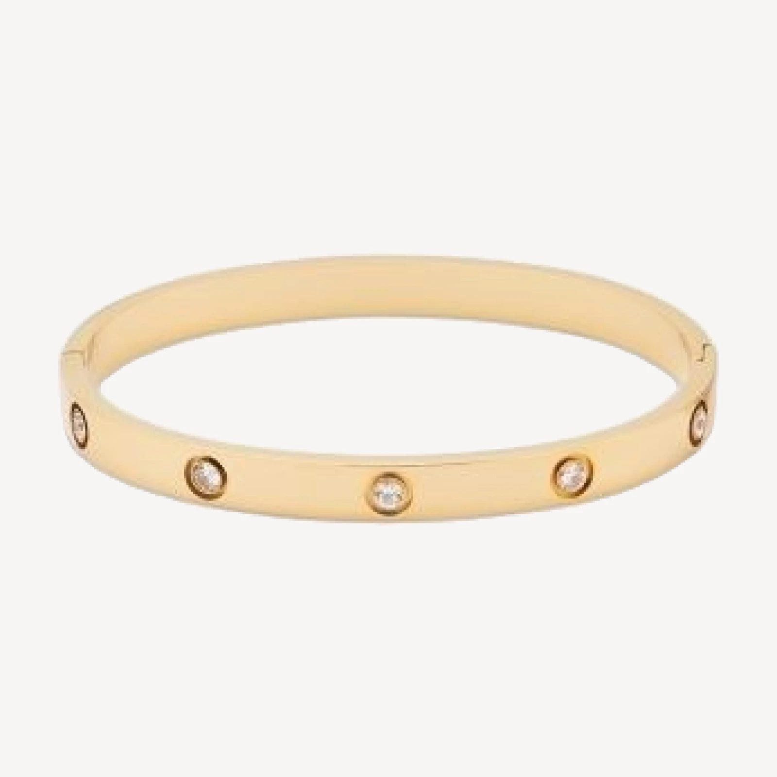 Aqua Crystal Bangle Bracelet in 16K Yellow Gold Plated - Exclusive