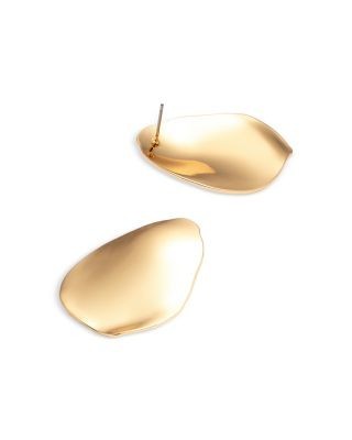 Aqua Sculptural Drop Earrings in Gold Tone - Exclusive