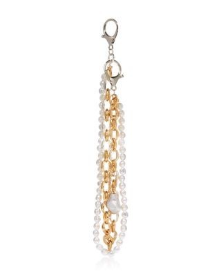 Aqua Two-Tone Imitation Pearl Bag Charm - Exclusive