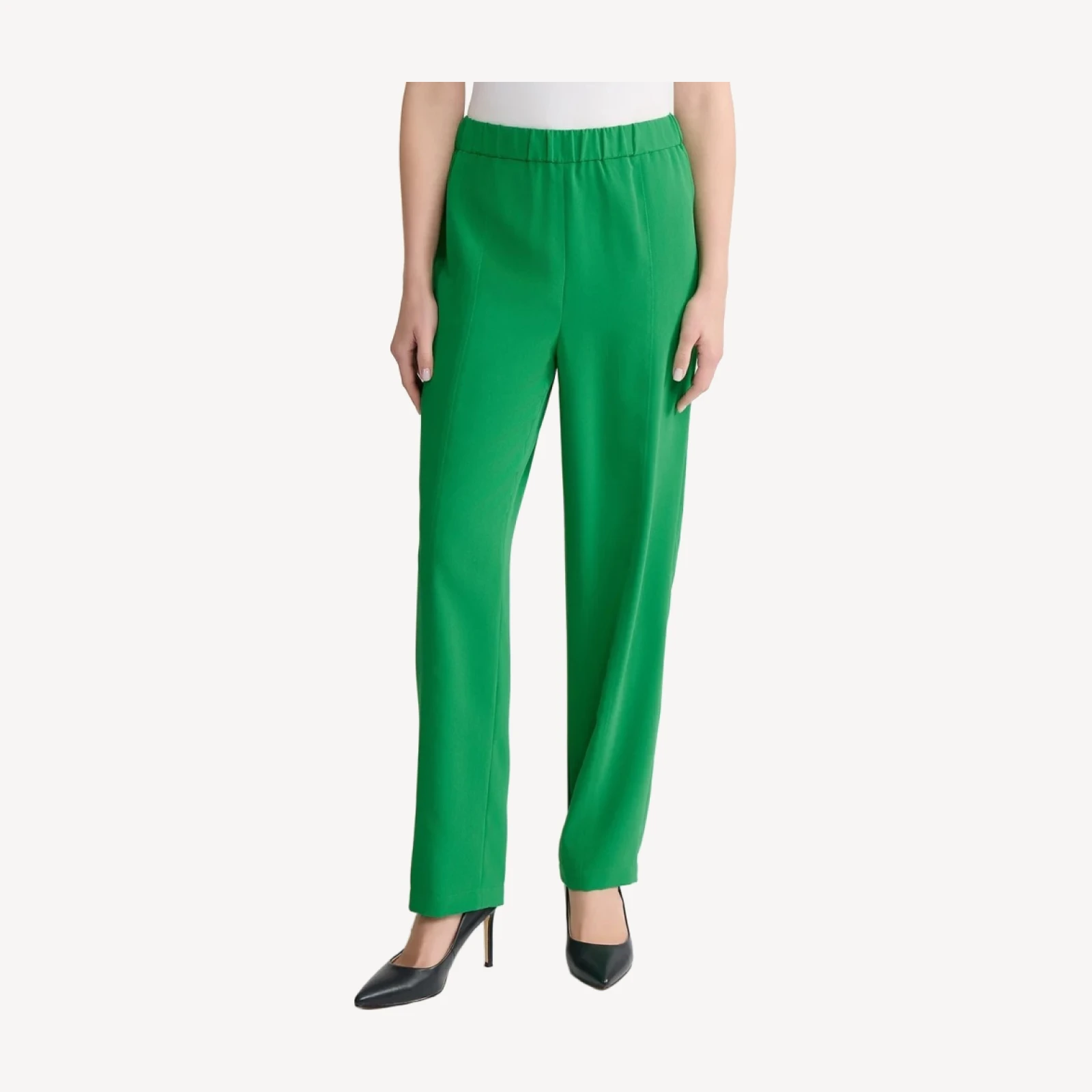 Nora Straight Leg Crepe de Chine Pant, Clover Field