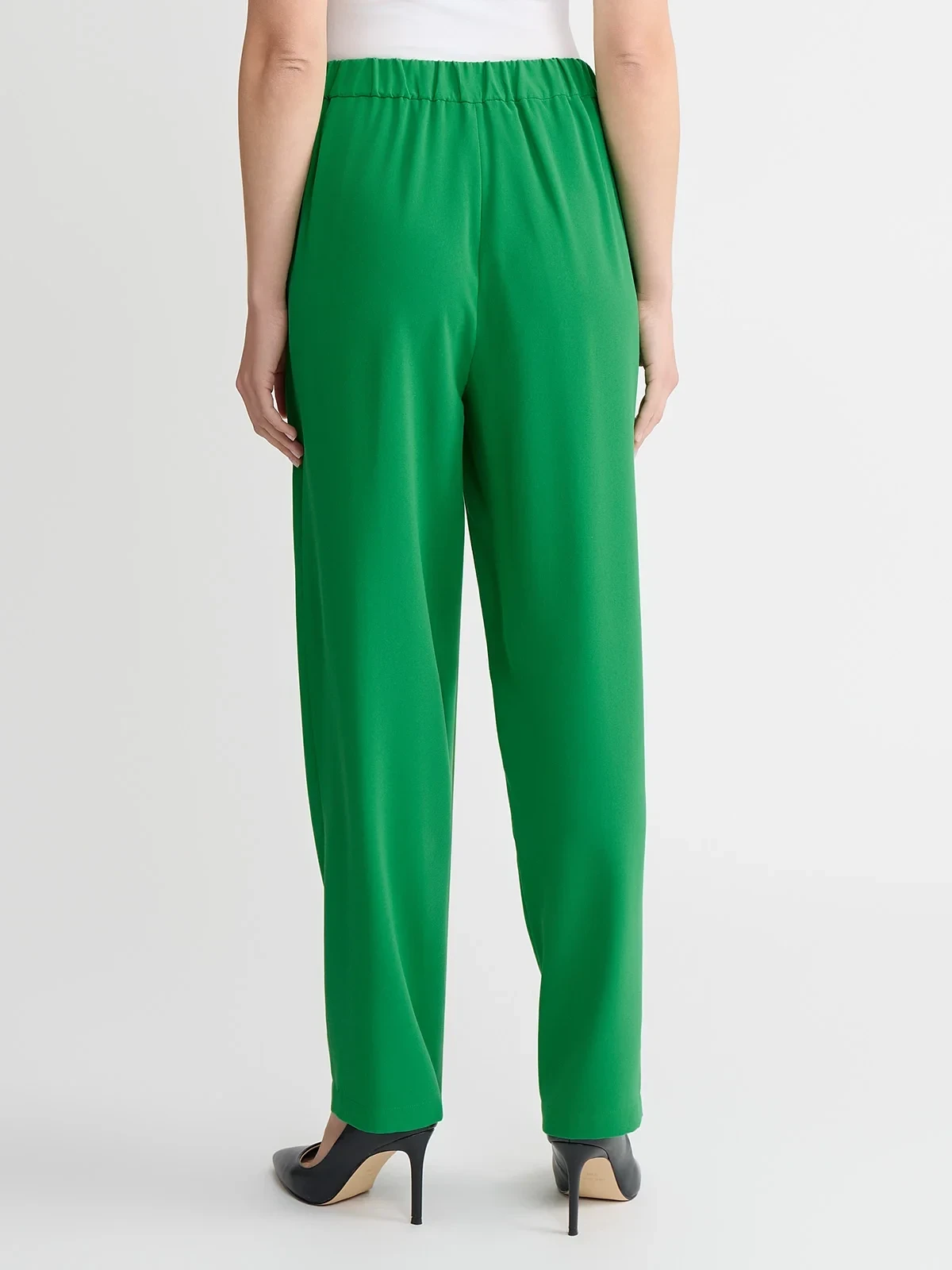 Nora Straight Leg Crepe de Chine Pant, Clover Field, photo 4