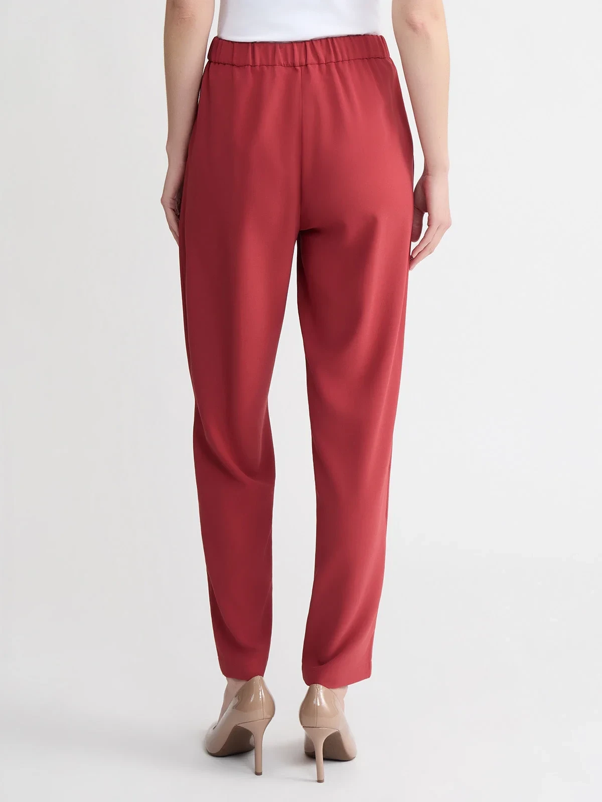 Nora Straight Leg Crepe de Chine Pant, Russet, photo 4