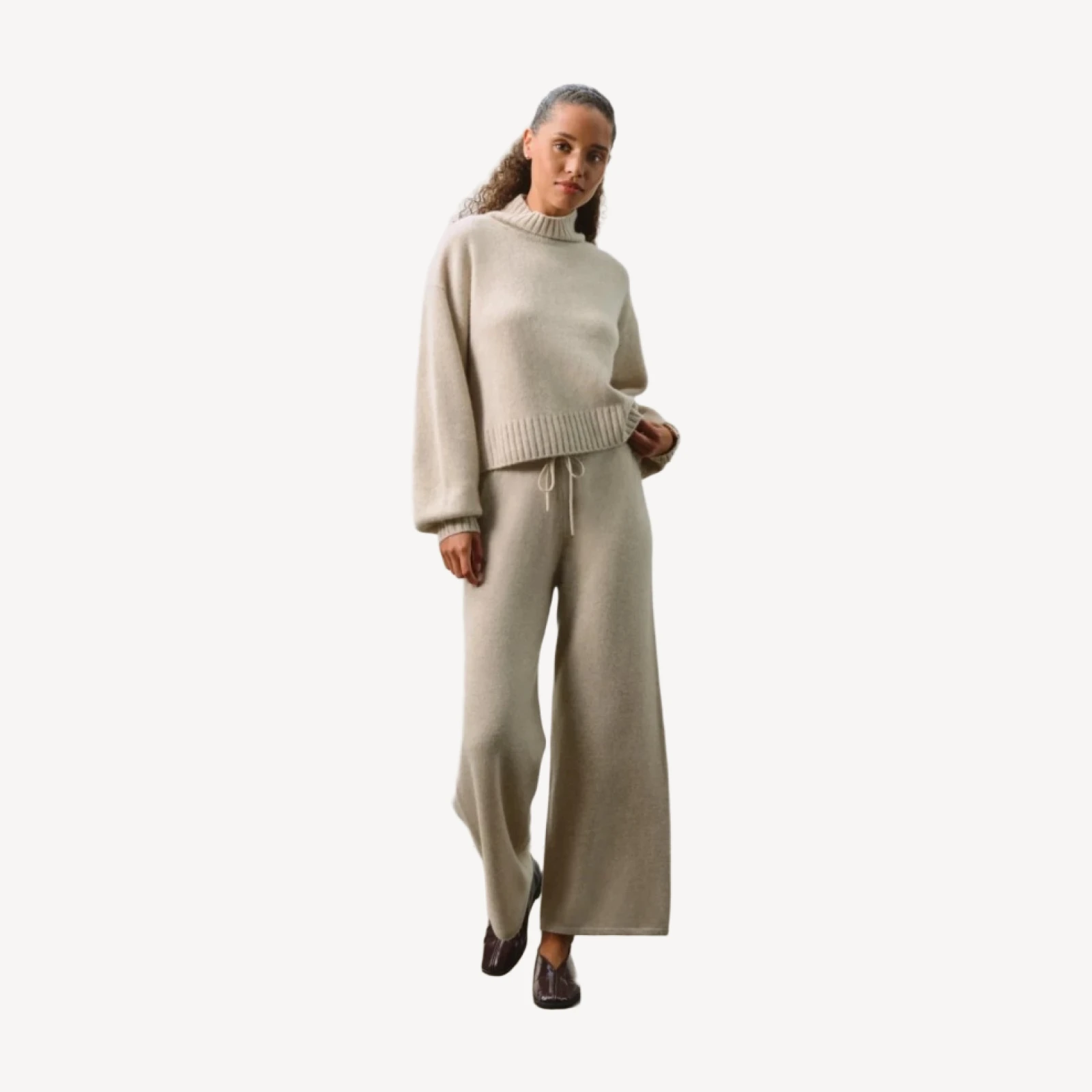 EMBER CASHMERE TURTLENECK - FLAX