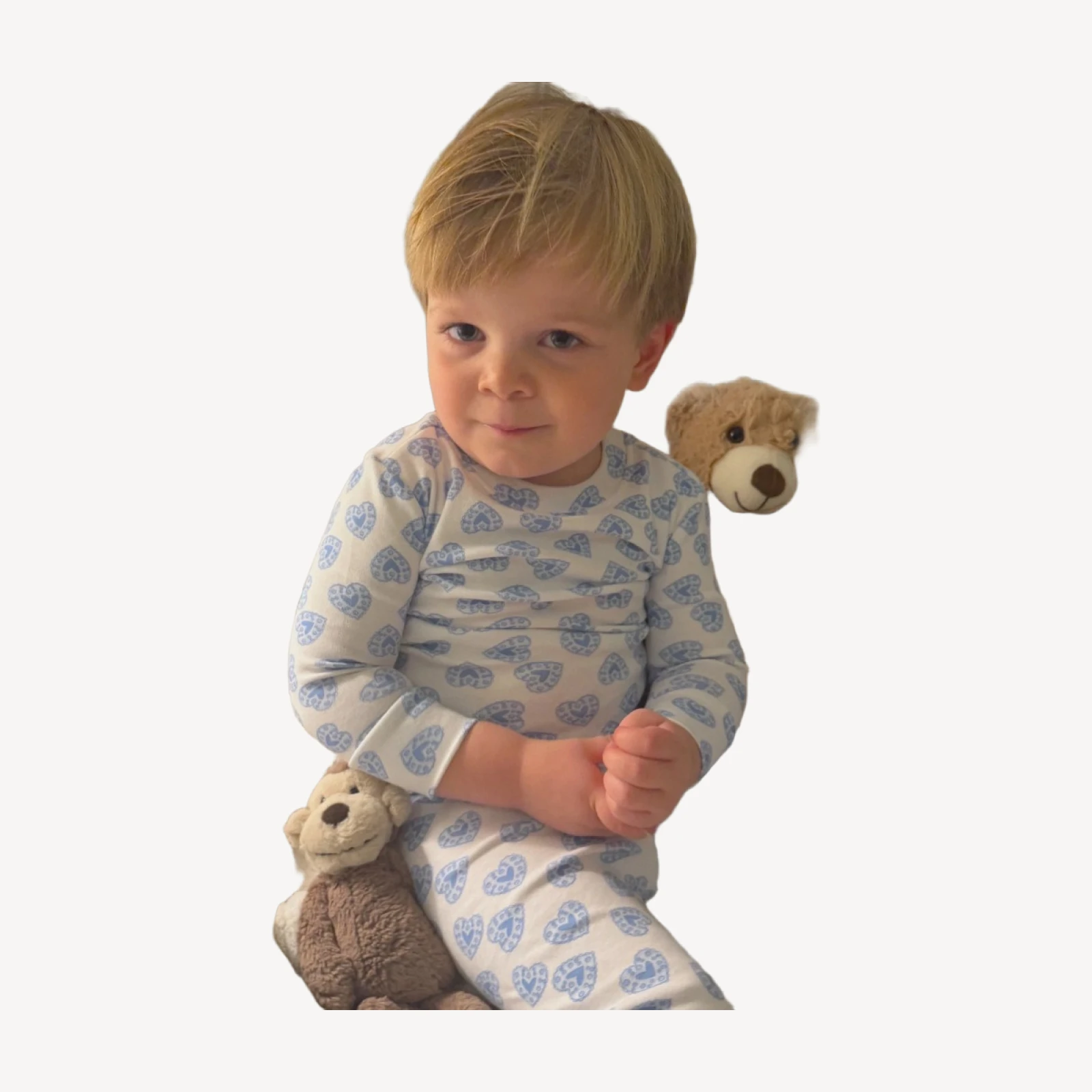 The Baby Sully PJ Set - Blue Doily Heart