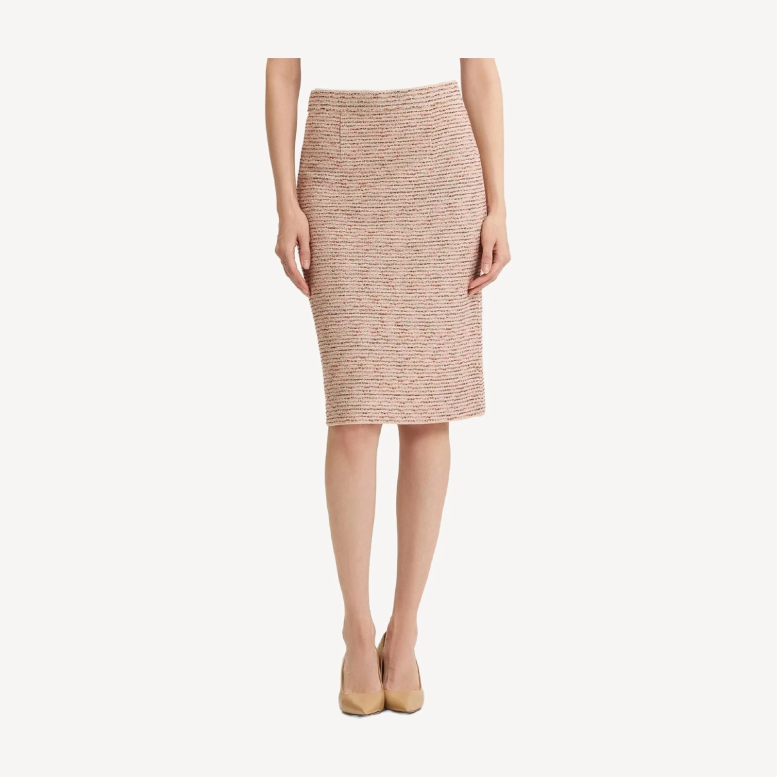 Ribbon Tweed Knit Straight Skirt