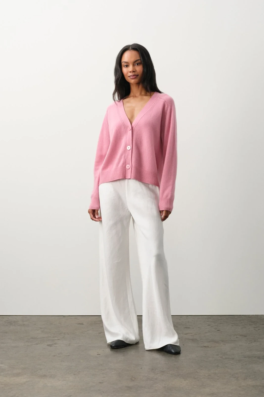 ALTHEA CASHMERE CARDIGAN - ROSEBUD