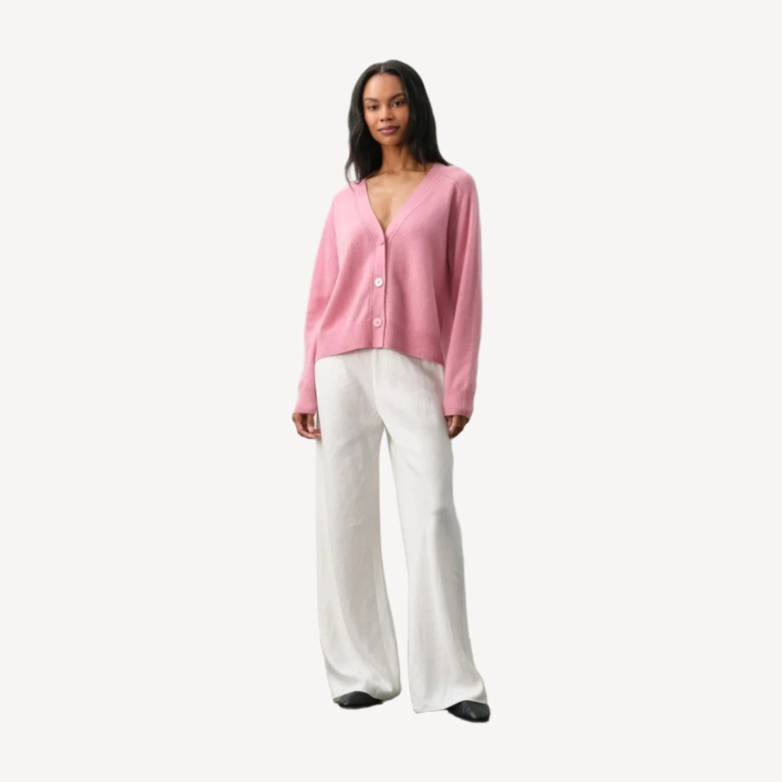 ALTHEA CASHMERE CARDIGAN - ROSEBUD
