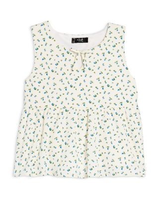 Aqua Girls' Woven Keyhole Top, Big Kid - Exclusive