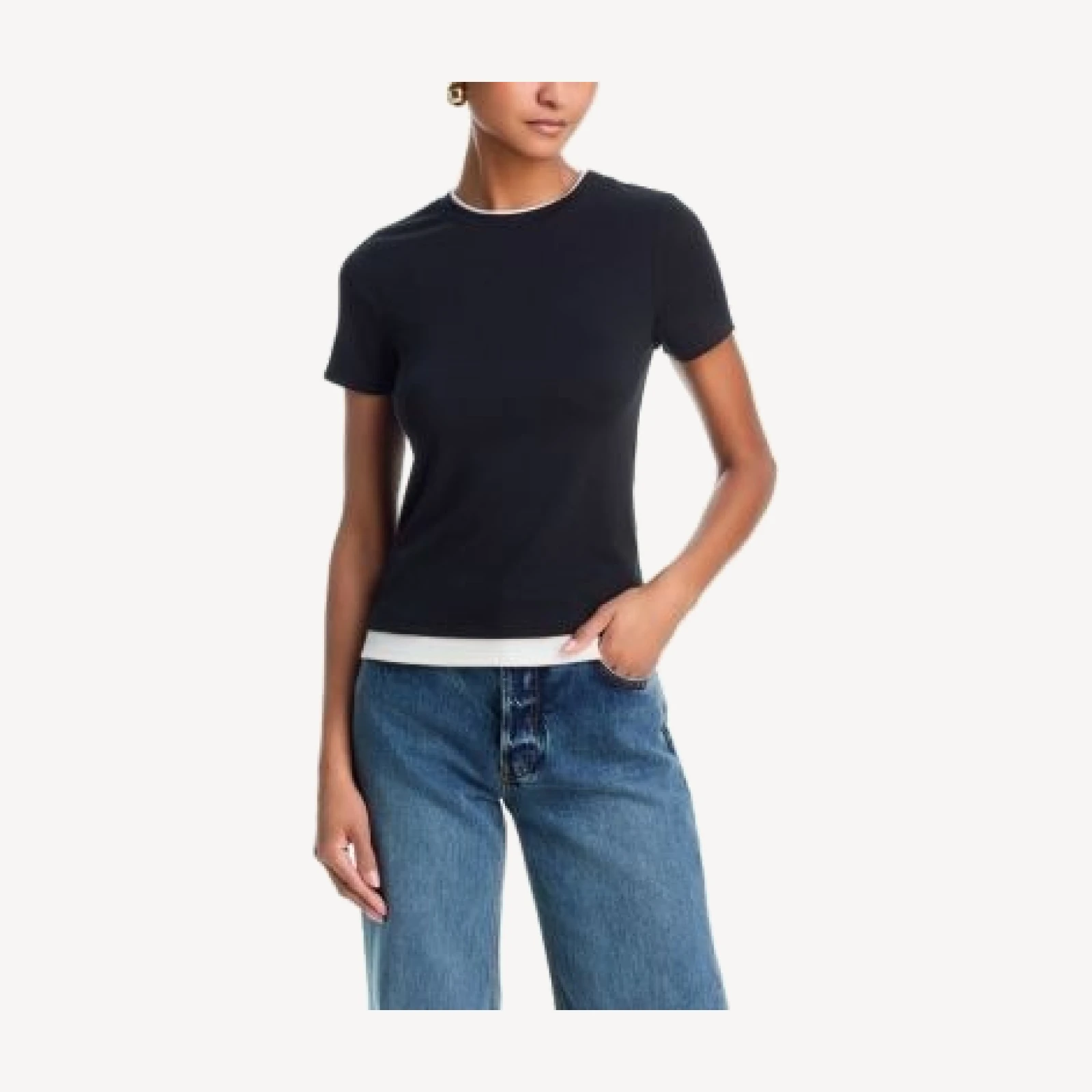 Aqua Contrast Trim Tee - Exclusive
