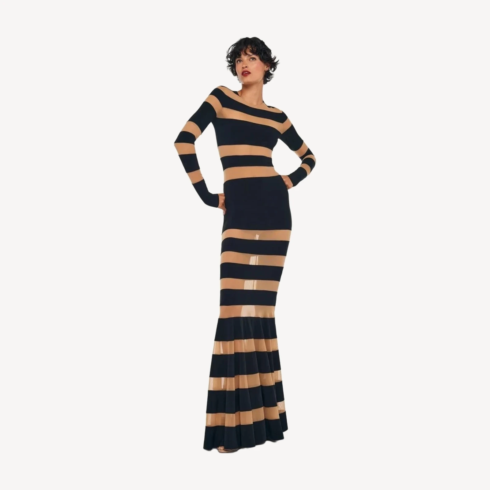 SPLICED DRESS FISHTAIL GOWN
