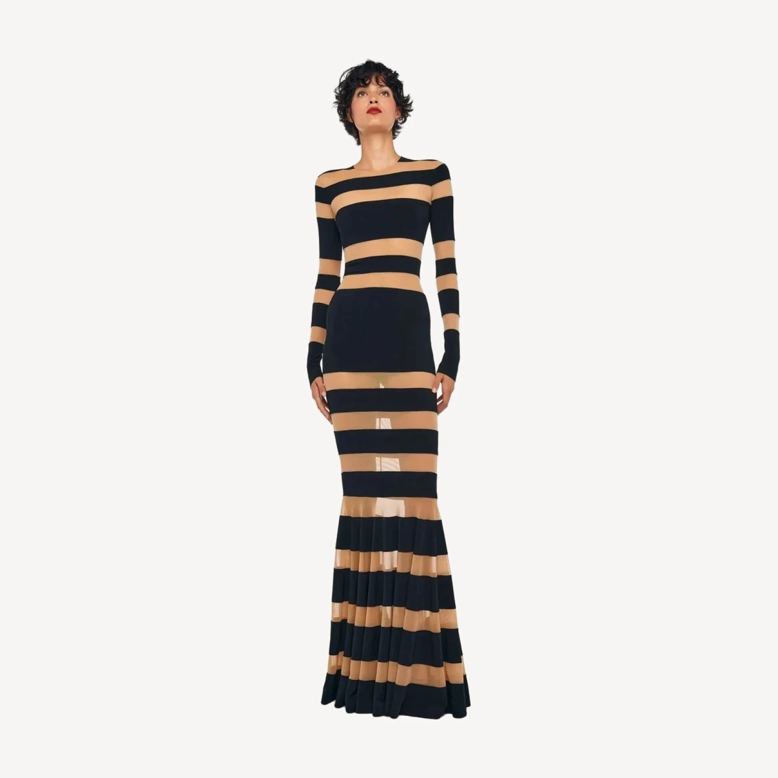 SPLICED DRESS FISHTAIL GOWN