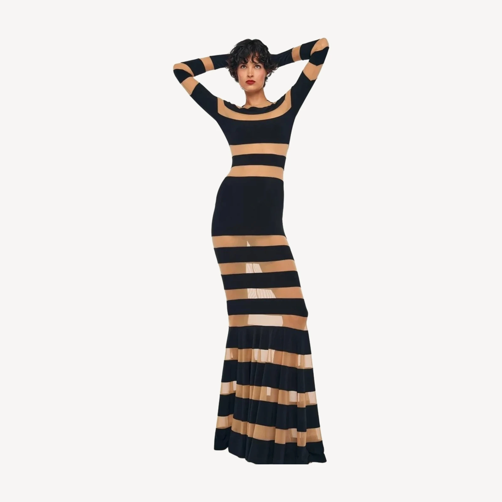 SPLICED DRESS FISHTAIL GOWN