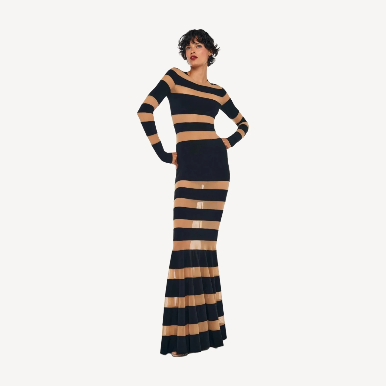 SPLICED DRESS FISHTAIL GOWN