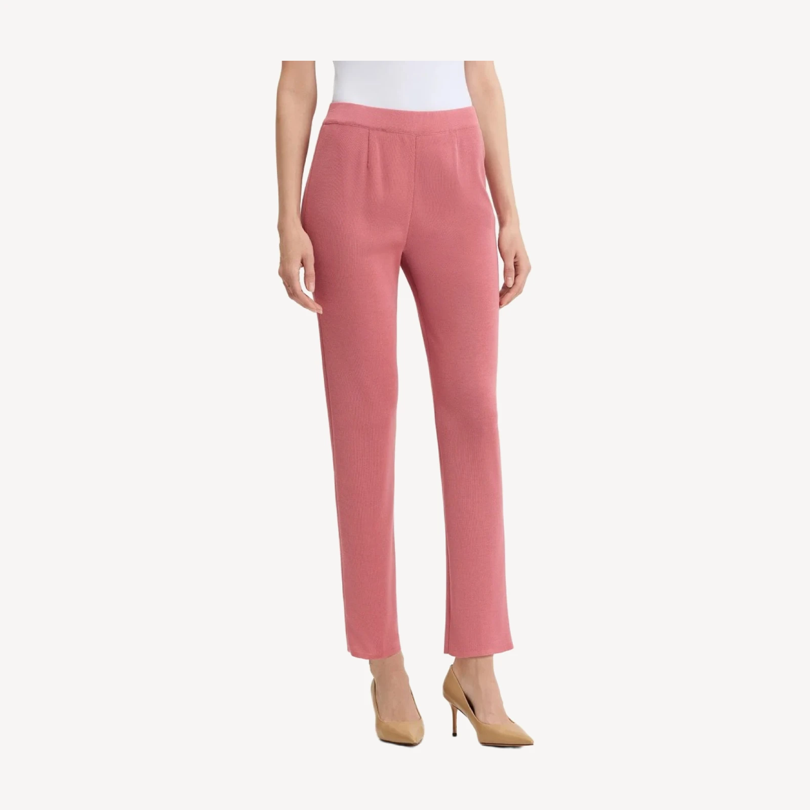 Nancy Slim Leg Mylana Knit Pant, Honey Suckle