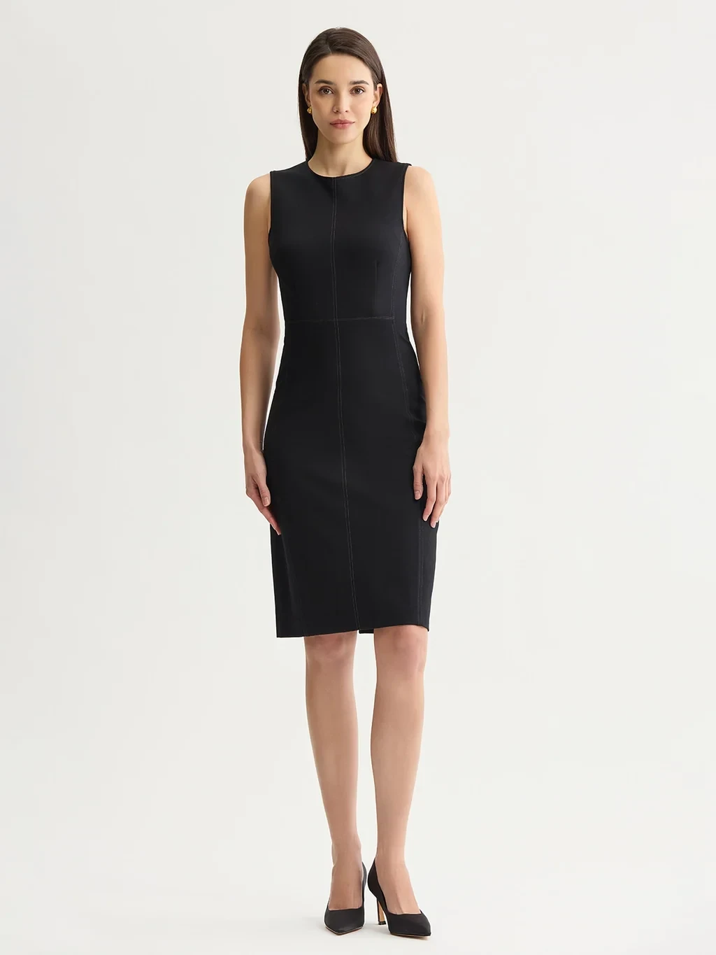 LuxeStretch Contrast Stitch Sheath Dress