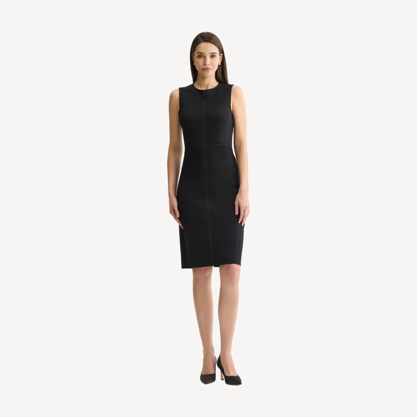 LuxeStretch Contrast Stitch Sheath Dress