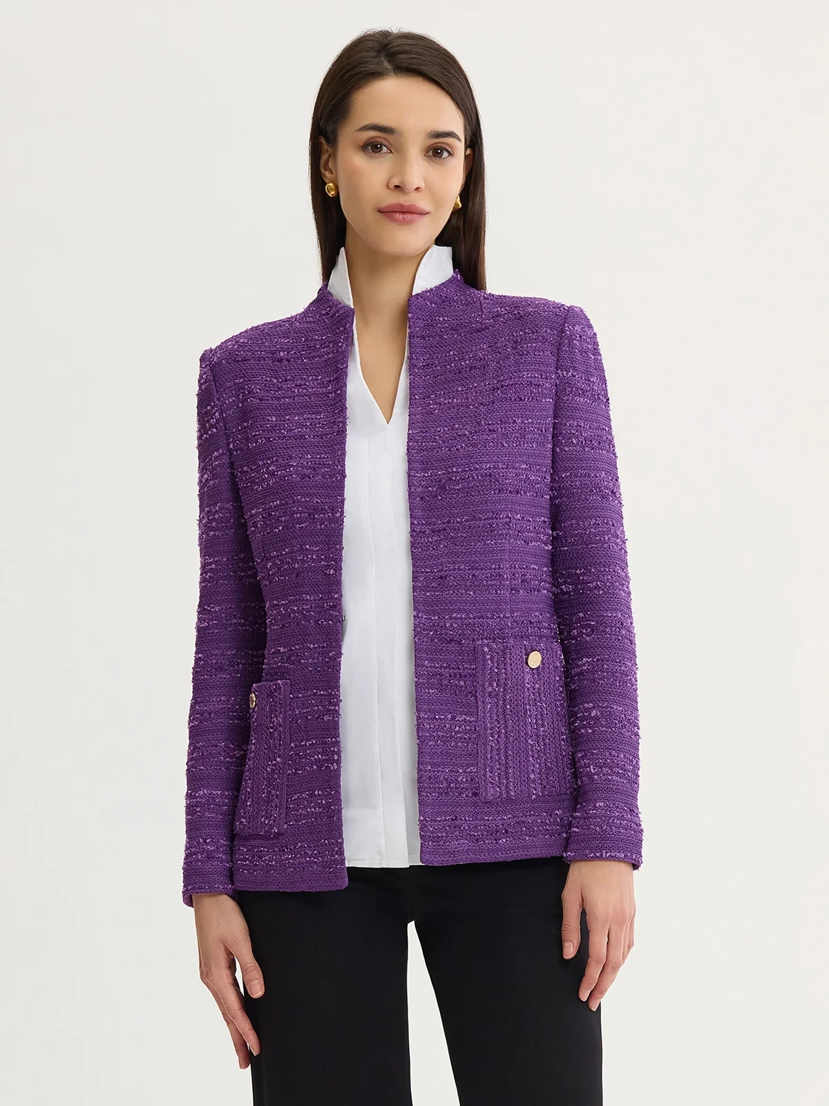 Tailored Tonal Ribbon Knit Jacket, photo 2