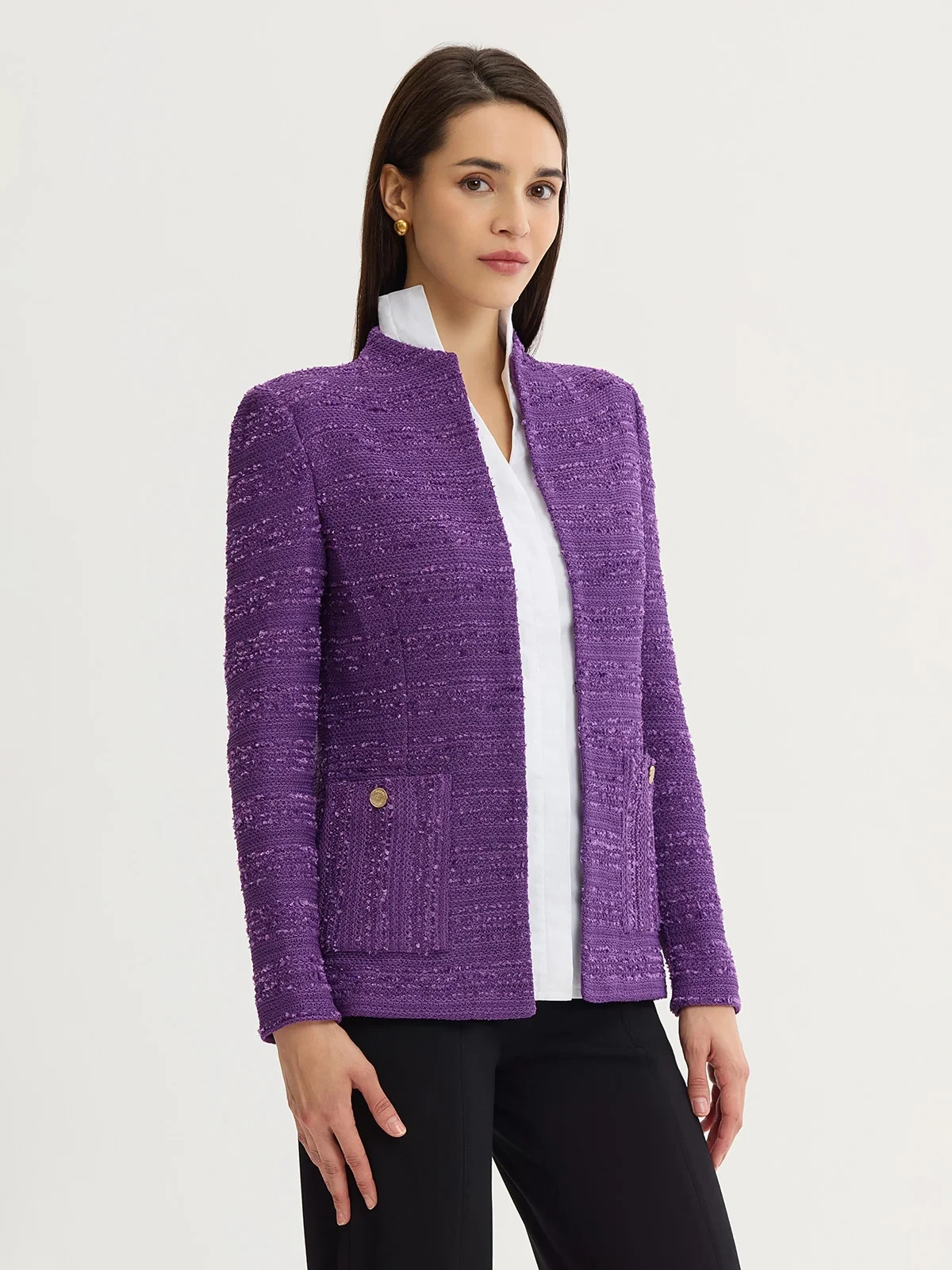Tailored Tonal Ribbon Knit Jacket, photo 3