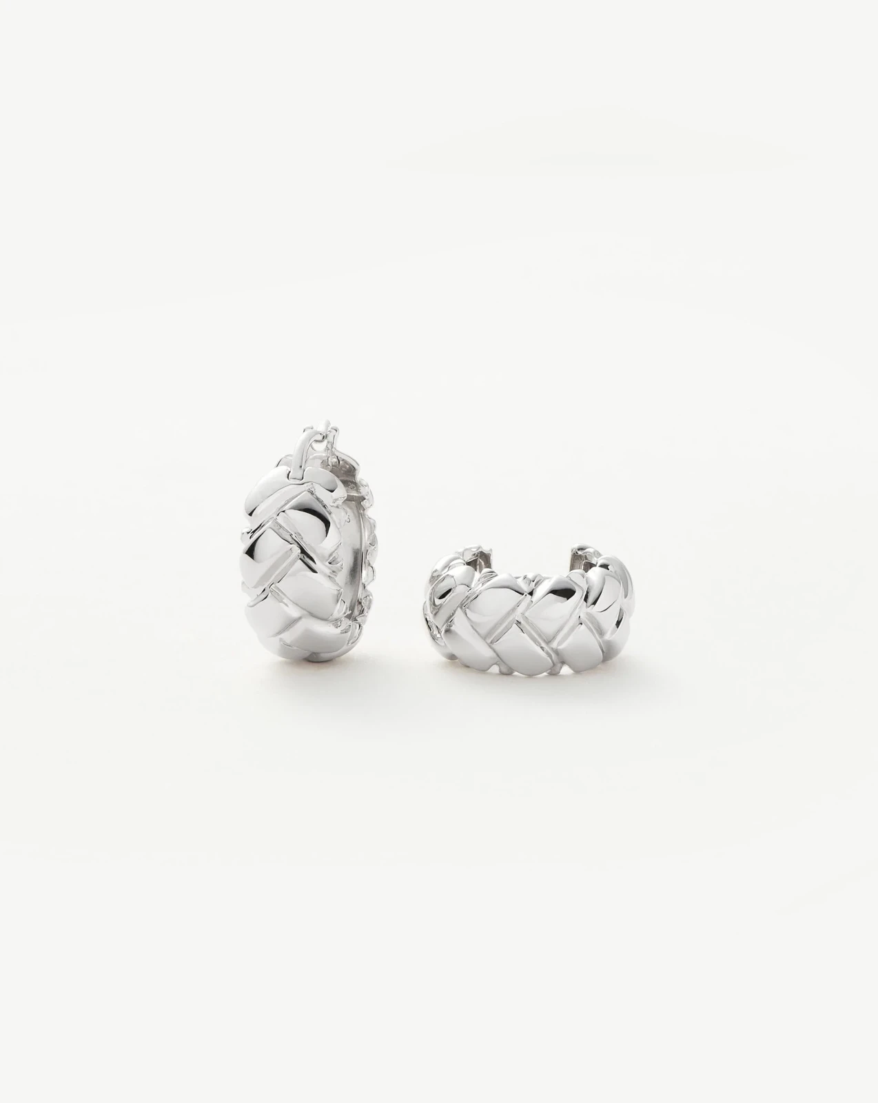 Lucy Williams Waffle Mini Hoop Earrings | Silver Plated