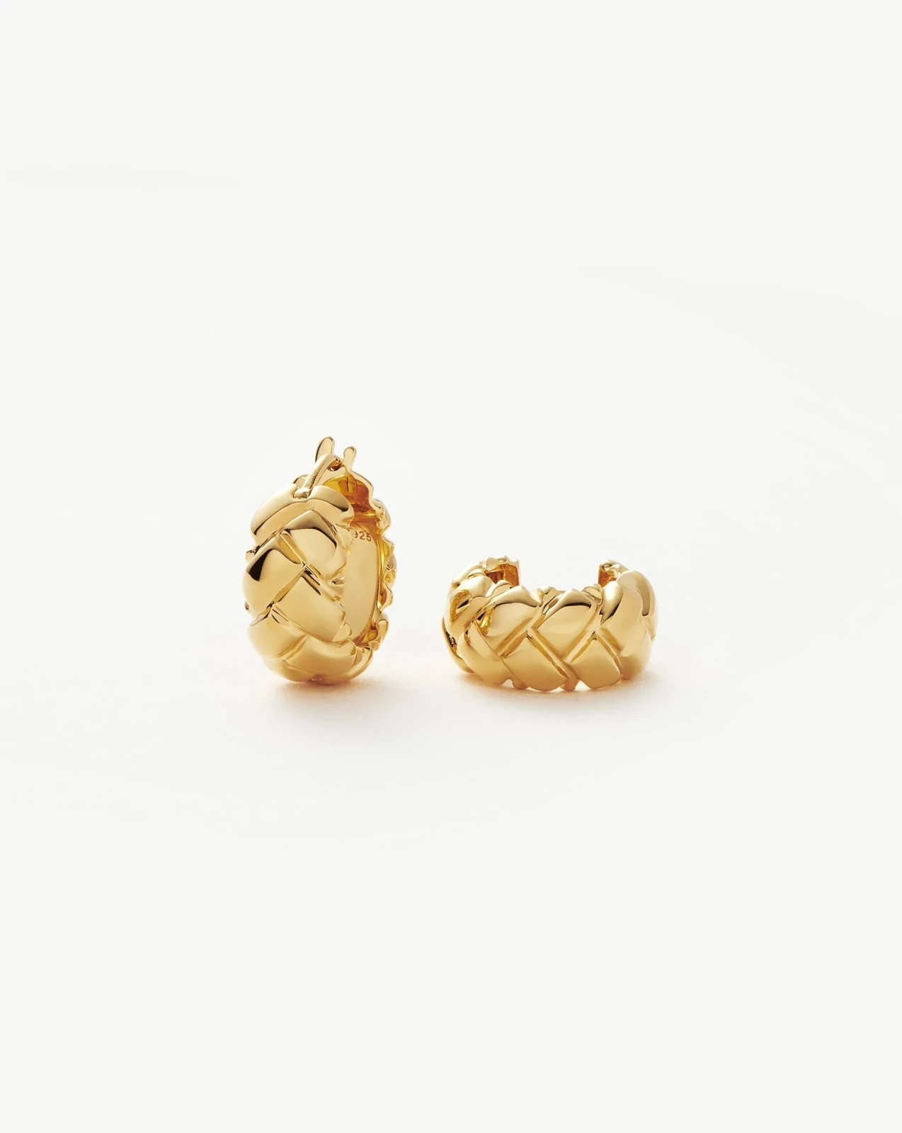 Lucy Williams Waffle Mini Hoop Earrings | 18ct Gold Plated
