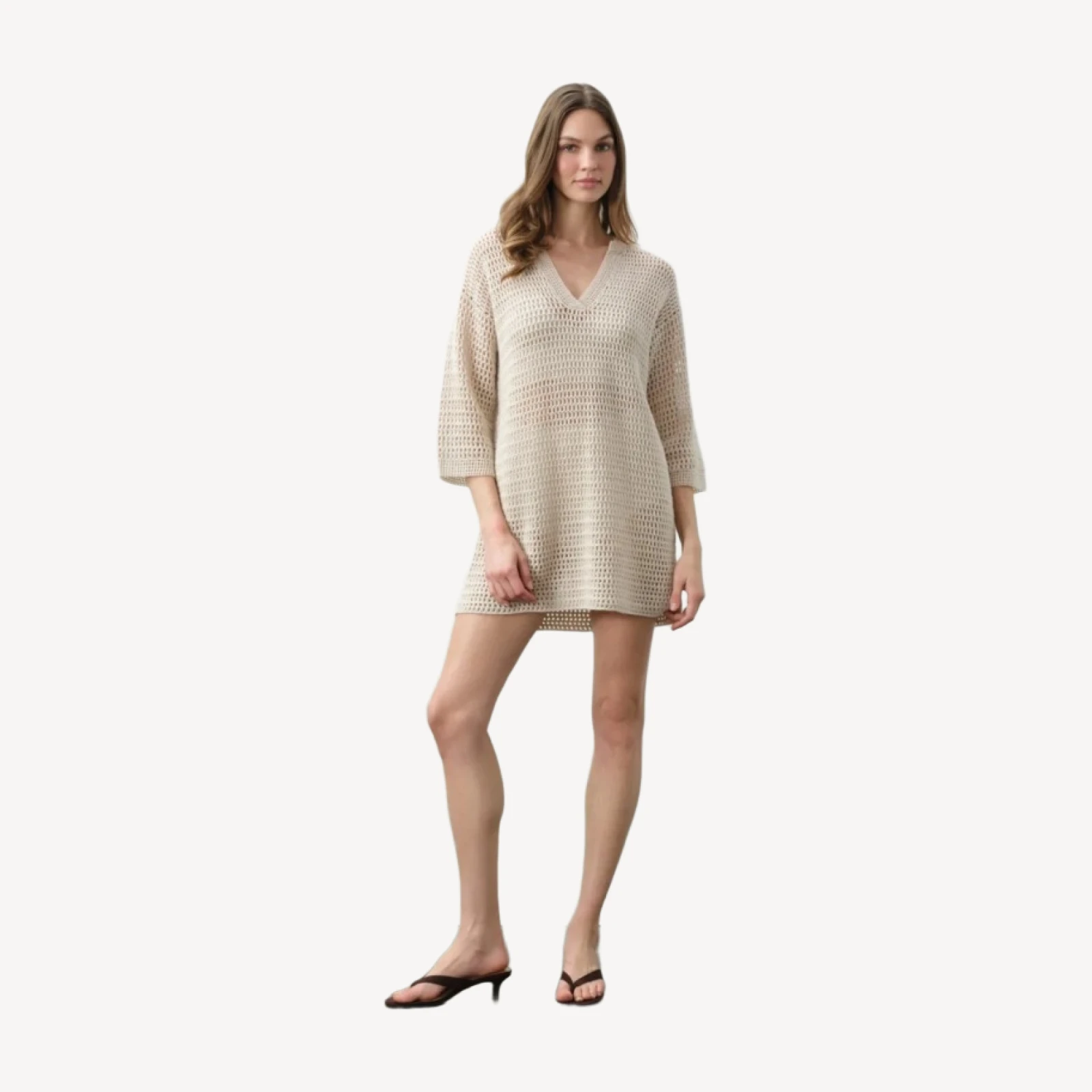 SOLEIL HAND-CROCHETED TUNIC - SAND