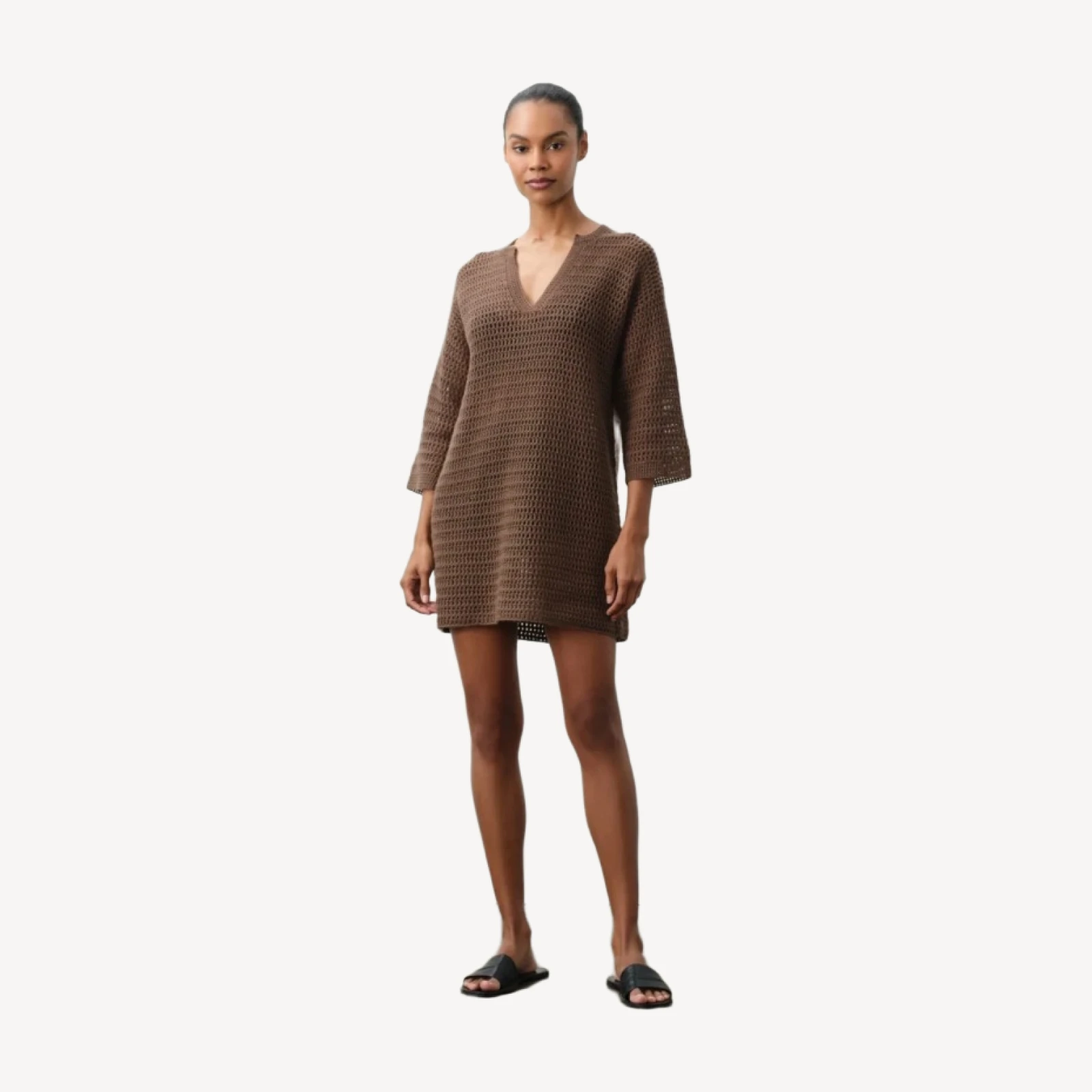 SOLEIL HAND-CROCHETED TUNIC - TEAK