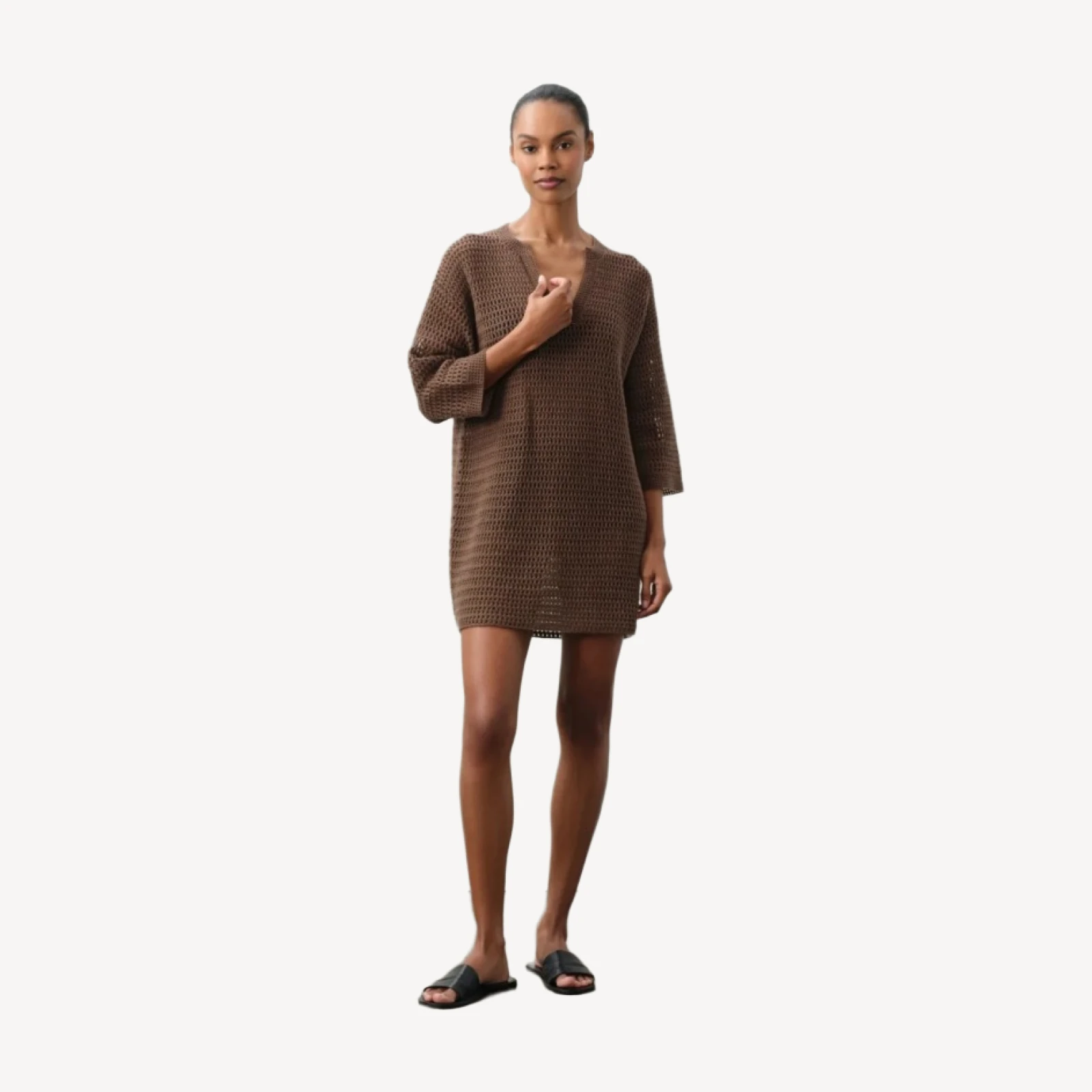 SOLEIL HAND-CROCHETED TUNIC - TEAK