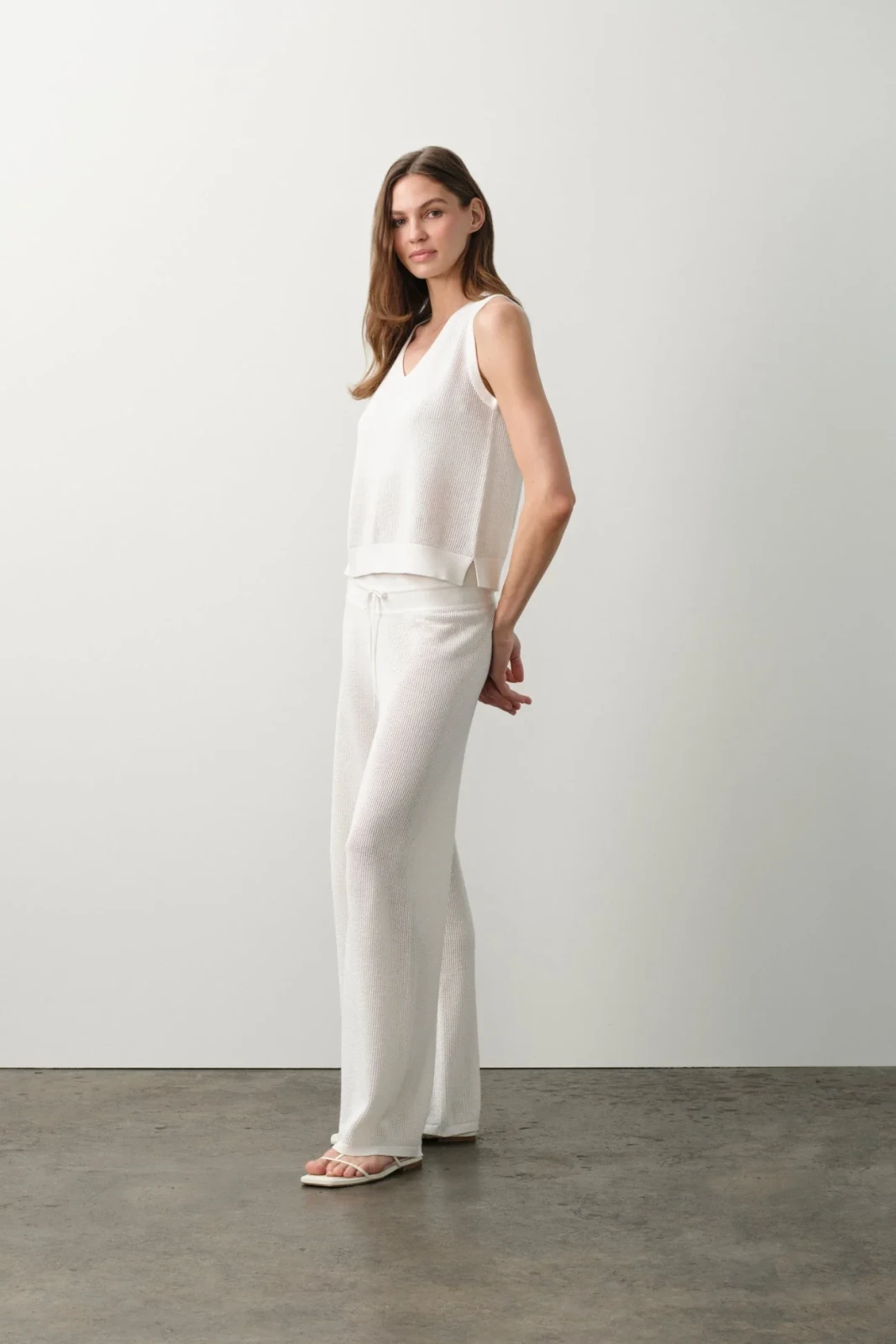 LYRA COTTON CASHMERE PANT - ECRU