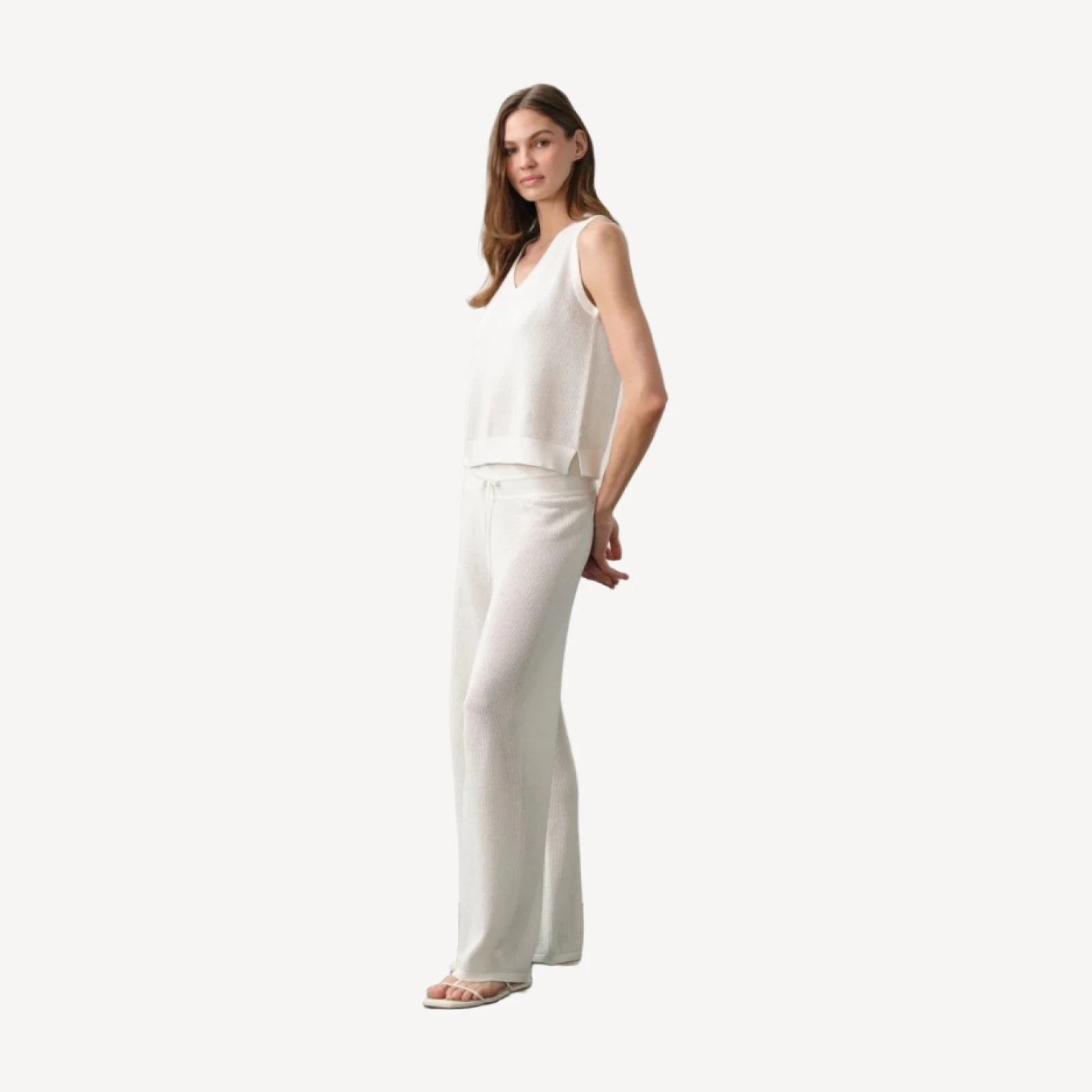LYRA COTTON CASHMERE PANT - ECRU