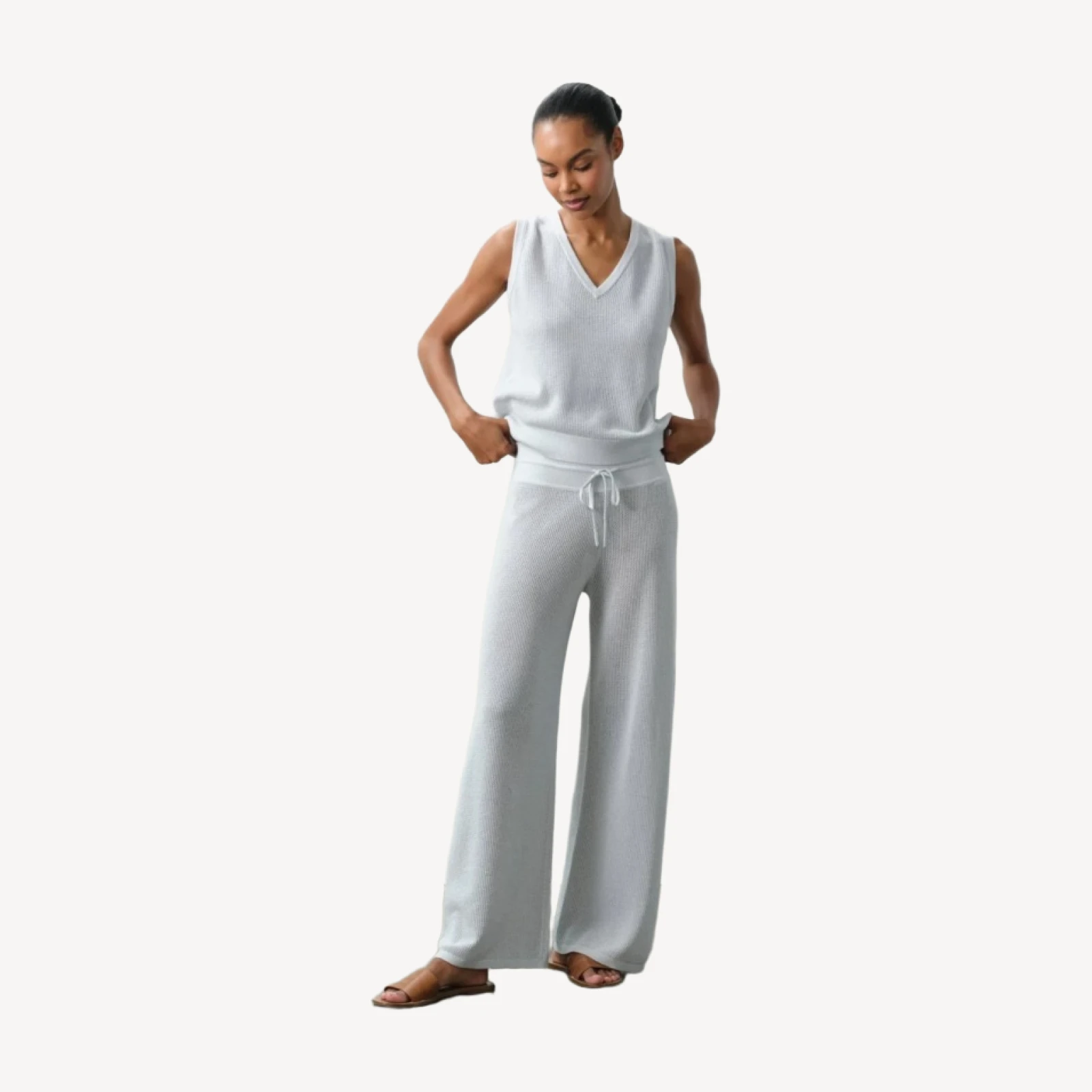 LYRA COTTON CASHMERE PANT - CLOUD