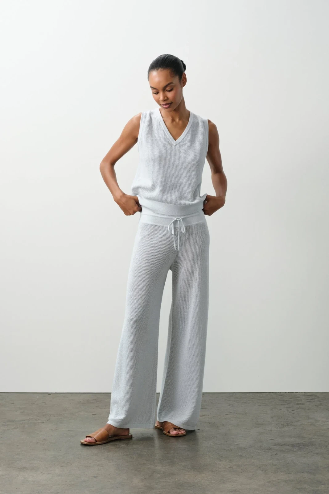 LYRA COTTON CASHMERE PANT - CLOUD