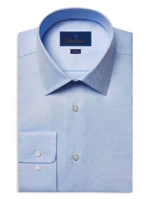 David Donahue Trim Fit Royal Oxford Dress Shirt