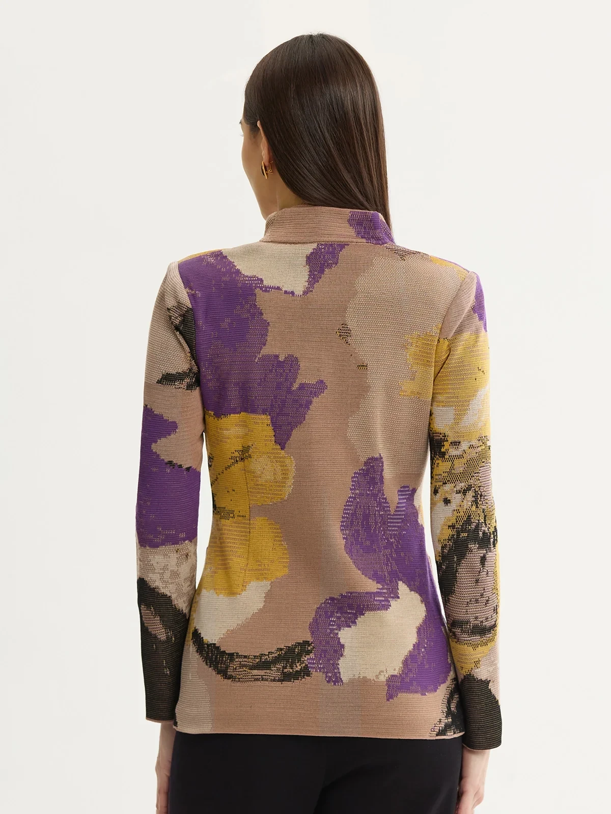 Tailored Floral Jacquard Flat Knit Jacket, photo 6