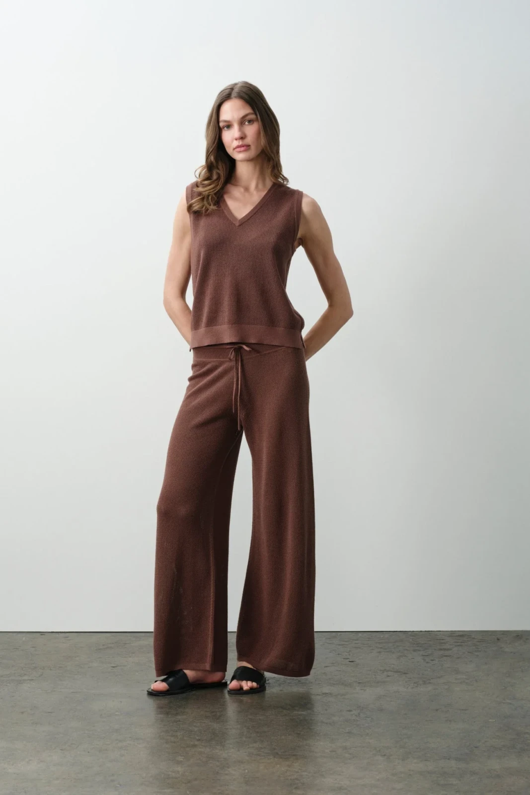 LYRA COTTON CASHMERE PANT - TEAK