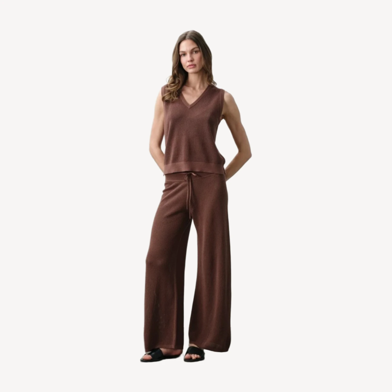 LYRA COTTON CASHMERE PANT - TEAK