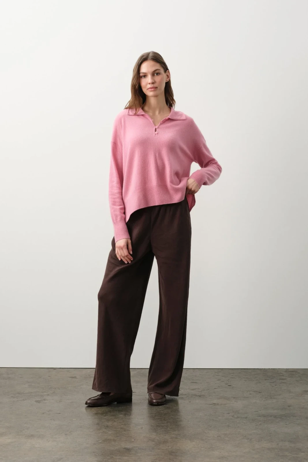 IMOGEN CASHMERE POLO - ROSEBUD