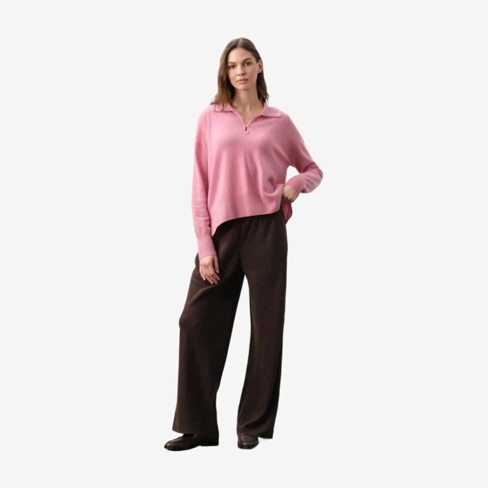 IMOGEN CASHMERE POLO - ROSEBUD