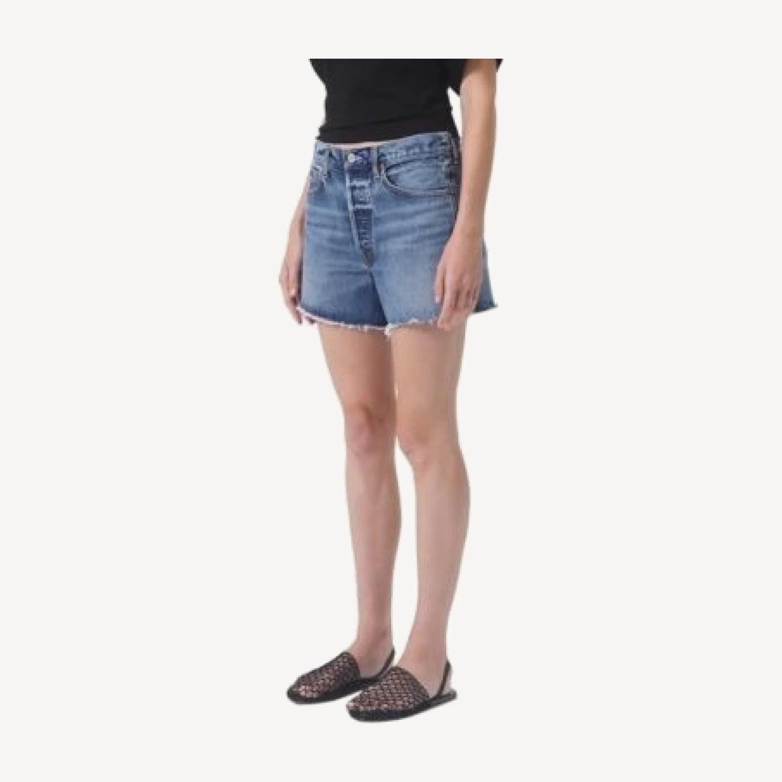 Agolde Parker Cutoff Denim Shorts in Ruin