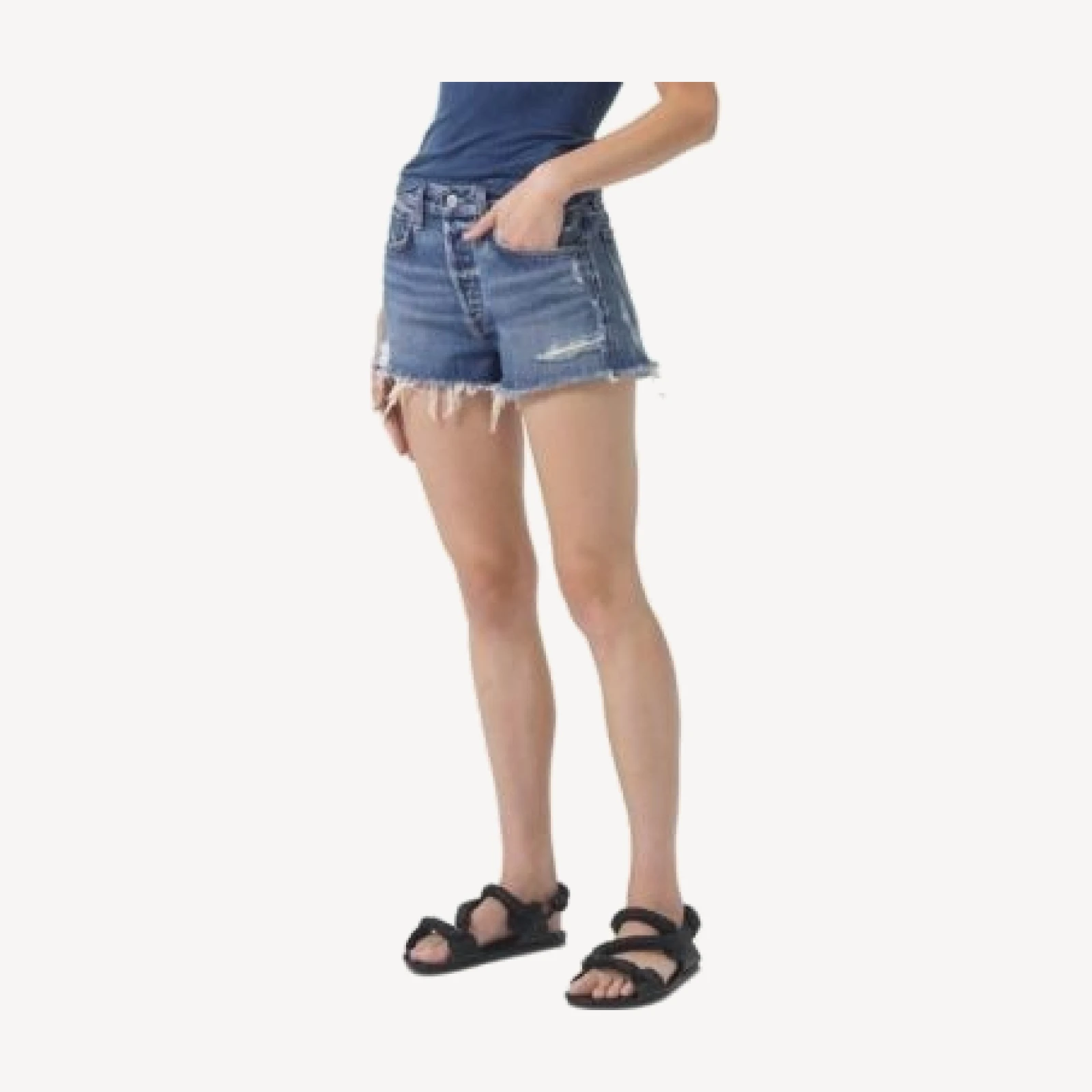 Agolde Parker Vintage Cutoff Denim Shorts in Dark Swapmeet